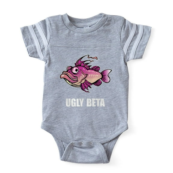 CafePress - FIN Ugly Beta Fish - Cute Infant Baby Football Bodysuit