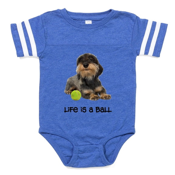 CafePress - FIN Wirehaired Dachshund Life Baby Football Bodysu - Cute Infant Baby Football Bodysuit