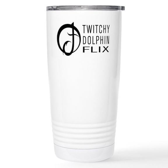 CafePress - FINAL TWITCHY DOLPHIN Logoall Black Stainless - Insulated Stainless Steel Travel Tumbler 20 oz.