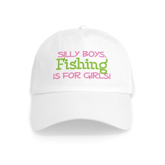 CafePress - FISHING IS FOR GIRLS Cap - Adjustable 100% Brushed Unisex Casual Cotton Baseball Cap, Beige, 1