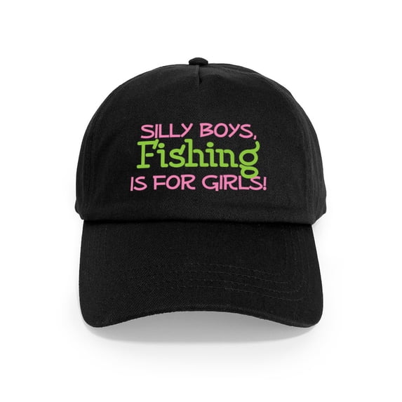 CafePress - FISHING IS FOR GIRLS Cap - Adjustable 100% Brushed Unisex Casual Cotton Baseball Cap, Beige, 1