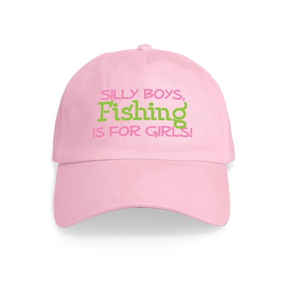 CafePress - FISHING IS FOR GIRLS Cap - Adjustable 100% Brushed Unisex Casual Cotton Baseball Cap, Beige, 1