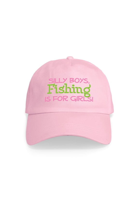 - FISHING IS FOR GIRLS Cap - Adjustable 100% Brushed Unisex Casual Cotton Baseball Cap, Beige, 1