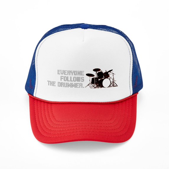 CafePress - FOLLOW THE DRUMMER - Adjustable Unisex Printed Trucker Hat with Mesh Back