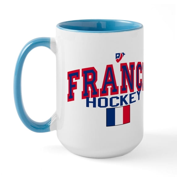 CafePress - FR France Hockey Large Mug - 15 oz Ceramic Large White Novelty Mug