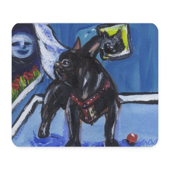 CafePress - FRENCH BULLDOG Blk Moon Desig Mousepad - Non-slip Rubber Mousepad, Gaming Mouse Pad