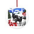 thumbnail image 1 of CafePress - FRENCH BULLDOG DOG WINTER BERRIES -  Round Wood Ornament 4", 1 of 2
