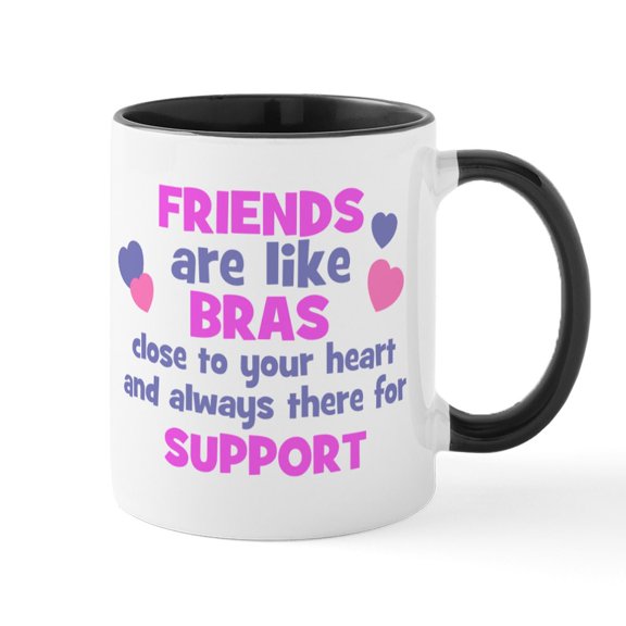 CafePress - FRIENDS BRA Mug - 11 oz Ceramic Mug - Novelty Coffee Tea Cup