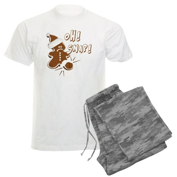 CafePress - FUNNY OH Snap Gingerbread Man Men's Charcoal Pajam - Men's Light Pajamas
