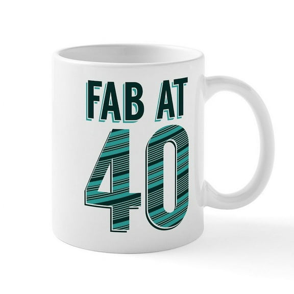 CafePress - Fab At 40 Blue Mug - 11 oz Ceramic Mug - Novelty Coffee Tea Cup