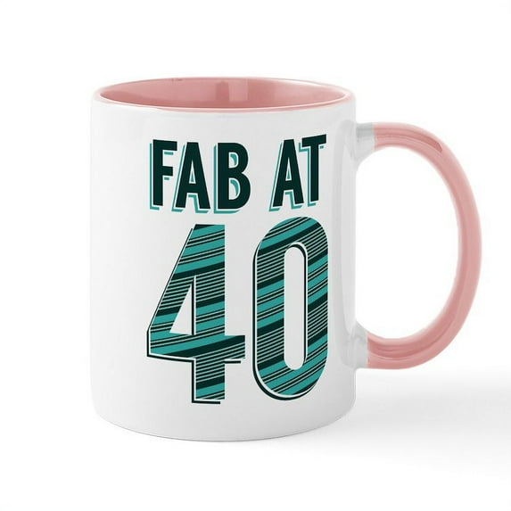 CafePress - Fab At 40 Blue Mug - 11 oz Ceramic Mug - Novelty Coffee Tea Cup