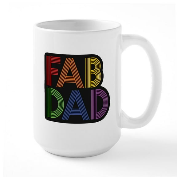 CafePress - Fab Dad Large Mug - 15 oz Ceramic Large White Novelty Mug