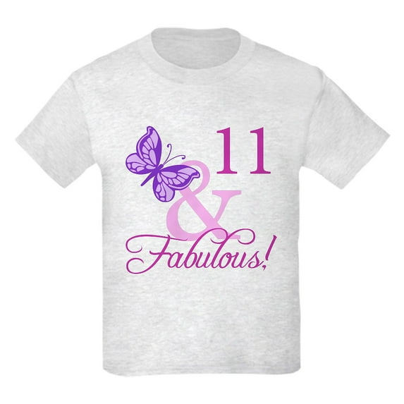 CafePress - Fabulous 11Th Birthday For Girls Kids Light T Shir - Light T-Shirt Kids XS-XL
