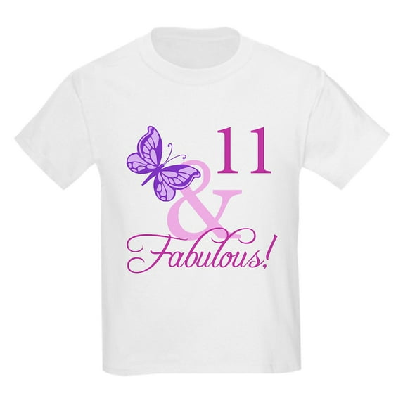 CafePress - Fabulous 11Th Birthday For Girls Kids Light T Shir - Light T-Shirt Kids XS-XL