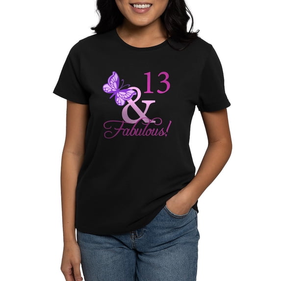 CafePress - Fabulous 13Th Birthday For Girls Women's Dark T Sh - Women's Traditional Fit Dark T-Shirt