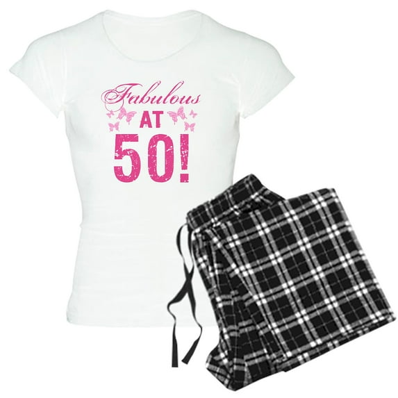 CafePress - Fabulous 50Th Birthday Women's Light Pajamas - Women's Short Sleeve Print T-Shirt and Pants Light Cotton Pajama Set