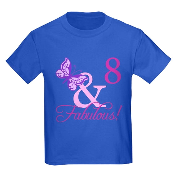CafePress - Fabulous 8Th Birthday For Girls Kids Dark T Shirt - Dark T-Shirt Kids XS-XL