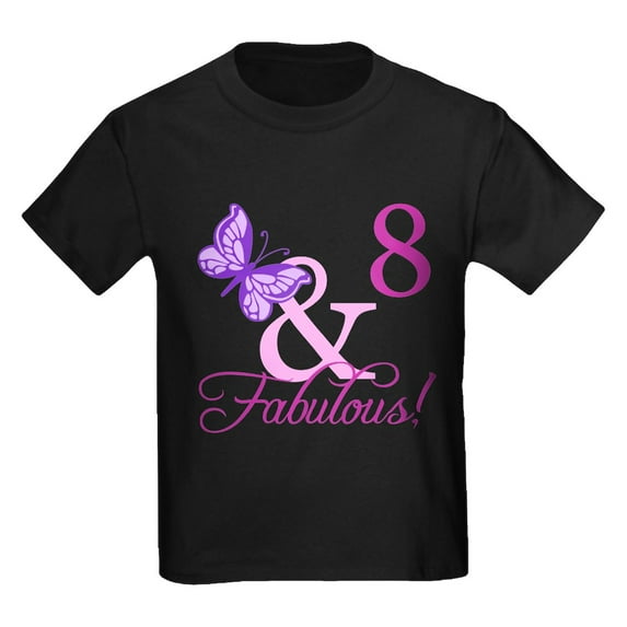 CafePress - Fabulous 8Th Birthday For Girls Kids Dark T Shirt - Dark T-Shirt Kids XS-XL