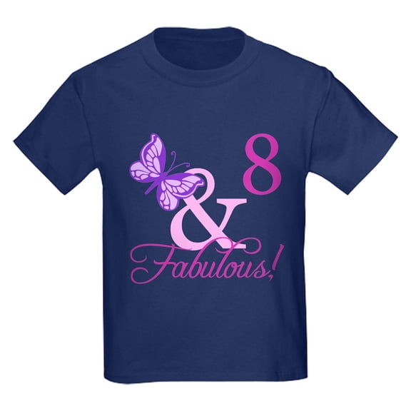 CafePress - Fabulous 8Th Birthday For Girls Kids Dark T Shirt - Dark T-Shirt Kids XS-XL
