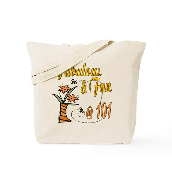 CafePress - Fabulous Fun 101St Birthday - Unisex Canvas Tote Bag, Beige, 1-Piece
