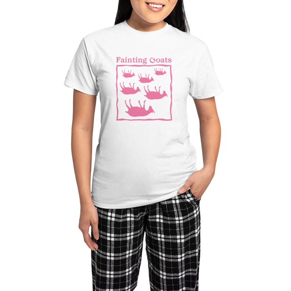 CafePress - Fainting Goats Women's Light Pajamas - Women's Short Sleeve Print T-Shirt and Pants Light Cotton Pajama Set