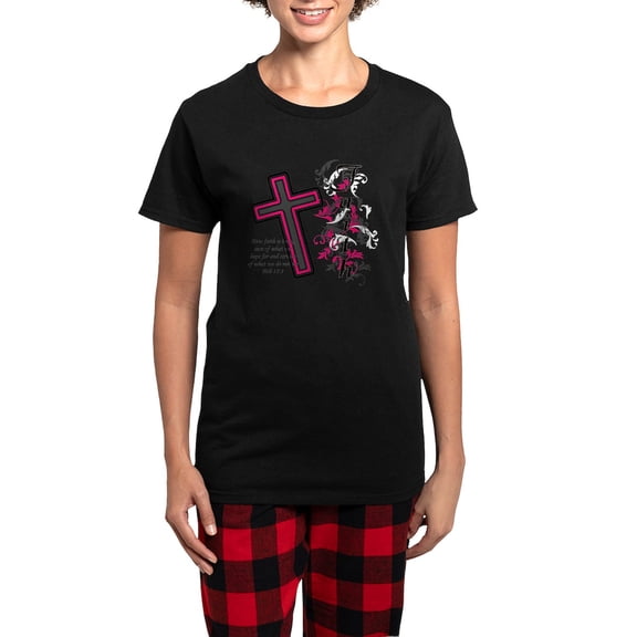 CafePress - Faith 2 Women's Dark Pajamas - Women's Short Sleeve Print T-Shirt and Pants Dark Cotton Pajama Set