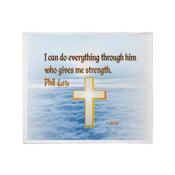 CafePress - Faith Cross, Bible Verse Throw Blanket - Soft Fleece Throw Blanket, 50"x60" for All Ages