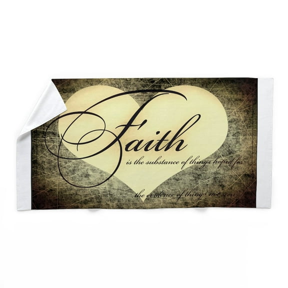 CafePress - Faith Is Grunge Heart - Large Beach Towel, Soft 30"x60" Towel with Unique Design