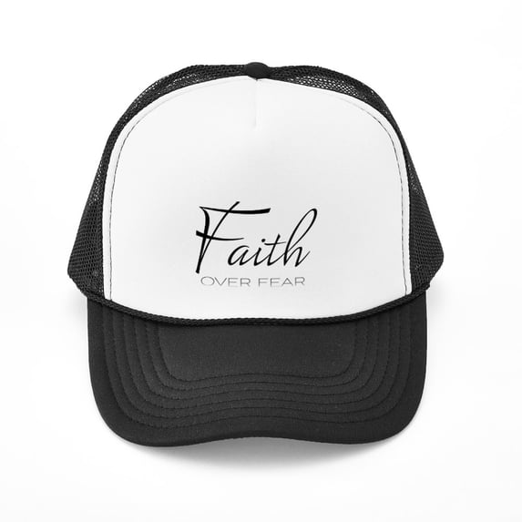 CafePress - Faith Over Fear - Adjustable Unisex Printed Trucker Hat with Mesh Back