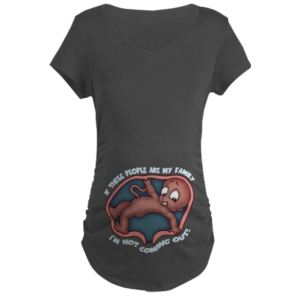 CafePress - Familiaphobia DS DKT Maternity T Shirt - Maternity Dark T-Shirt