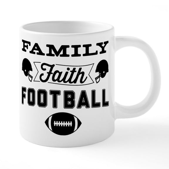 CafePress - Family Faith Football - 20 Oz White Ceramic Mega Mug