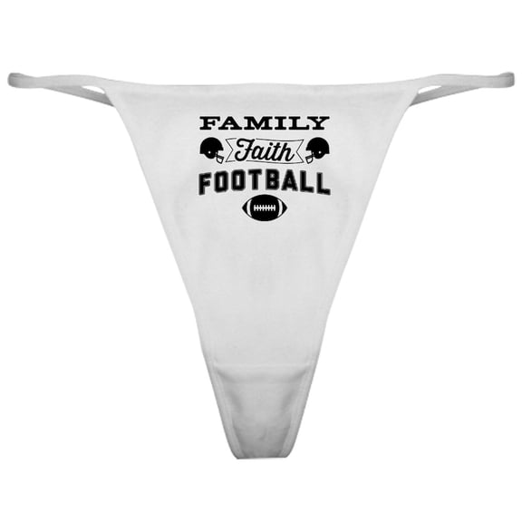 CafePress - Family Faith Football Classic Thong - Women's Novelty Thong Panties Underwear