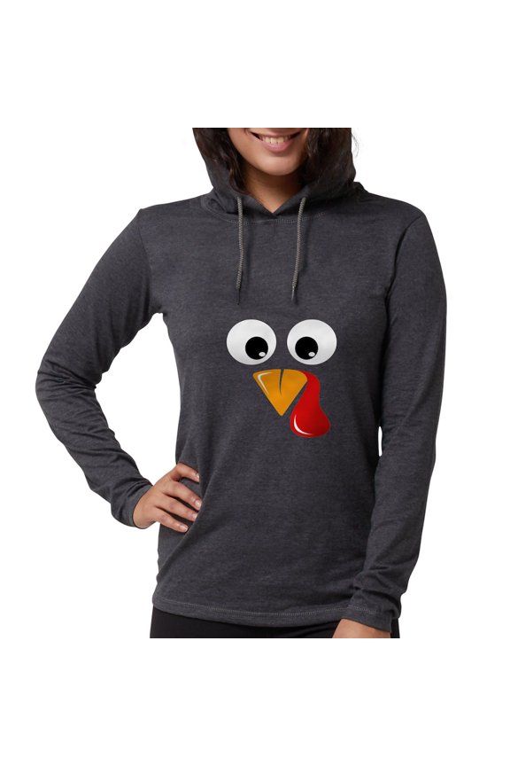 - Family Thanksgiving Day Turkey Face Women's Hoode - Womens Hooded Shirt