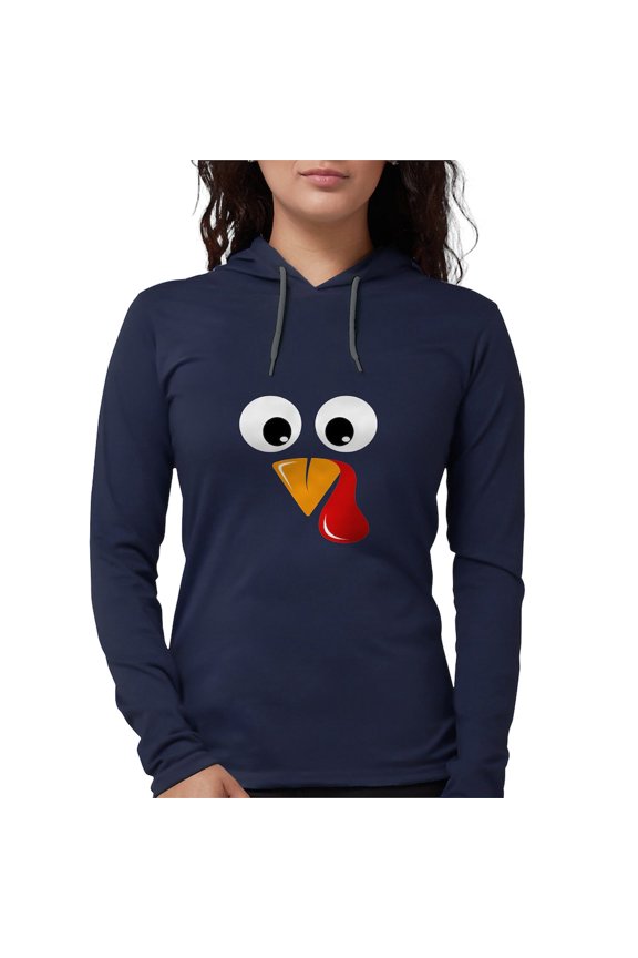 - Family Thanksgiving Day Turkey Face Women's Hoode - Womens Hooded Shirt