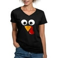 thumbnail image 1 of CafePress - Family Thanksgiving Day Turkey Face - Women's V-Neck Dark T-Shirt, 1 of 4