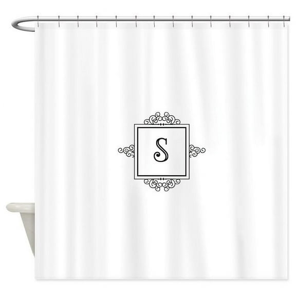 CafePress - Fancy Letter S Monogram - Unique Fabric Shower Curtain 70" x 72"