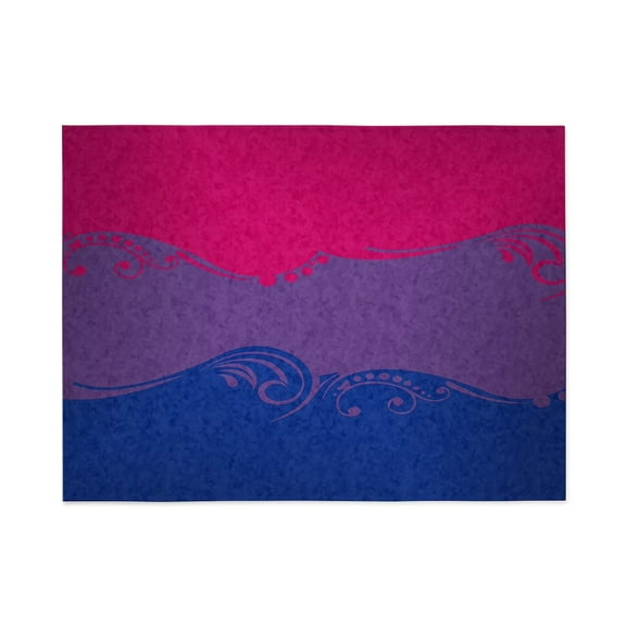 CafePress - Fancy Swooped And Swirled Bisexual Pride Flag - Large Plush Fleece Throw Blanket, 80" L x 60" W