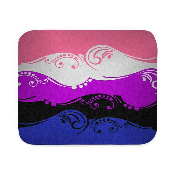 CafePress - Fancy Swooped And Swirled Gender Fluid Pride Flag - Sherpa Fleece Throw Blanket 60" x 50"