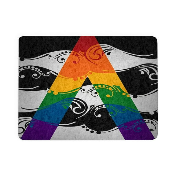 CafePress - Fancy Swooped And Swirled LGBT Ally Pride Flag - Large Sherpa Fleece Throw Blanket 80" x 60"