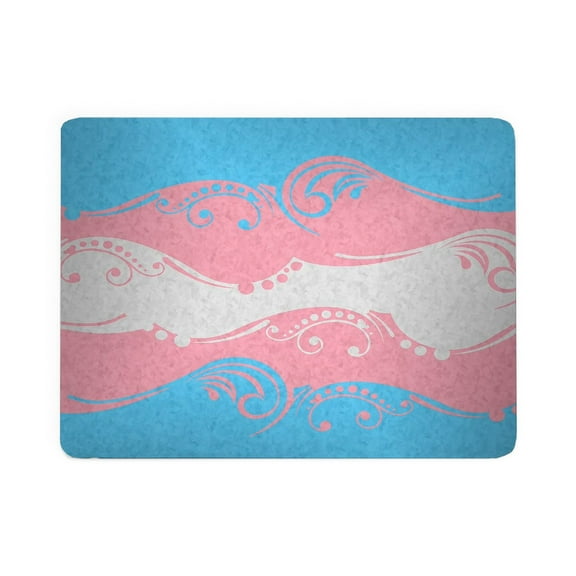 CafePress - Fancy Swooped And Swirled Transgender Pride Flag - Large Sherpa Fleece Throw Blanket 80" x 60"