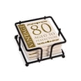 thumbnail image 1 of CafePress - Fancy Vintage 80Th Birthday - Tile Coaster, Drink Coaster Set of 4 w/ holder, 1 of 4