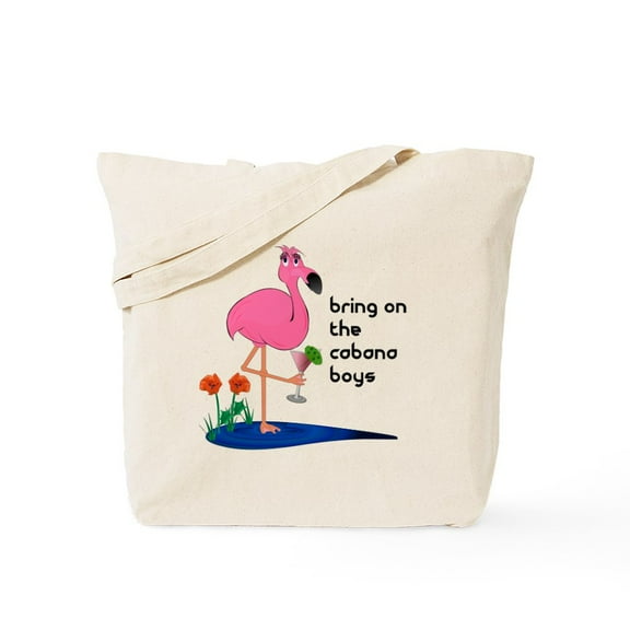 CafePress - Fanny Flamingo Tote Or Beach Bag - Unisex Canvas Tote Bag, Beige, 1-Piece