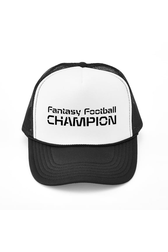 - Fantasy Football Champion Hat - Trucker Hat - Polyester Foam Front and Nylon Mesh Weave Back