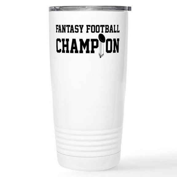 CafePress - Fantasy Football Champion W/ Trophy Stainless Stee - Insulated Stainless Steel Travel Tumbler 20 oz.