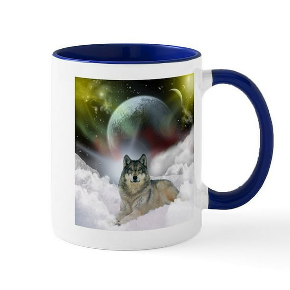 CafePress - Fantasy Wolf Mug - 11 oz Ceramic Mug - Novelty Coffee Tea Cup