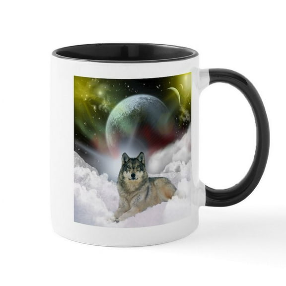 CafePress - Fantasy Wolf Mug - 11 oz Ceramic Mug - Novelty Coffee Tea Cup