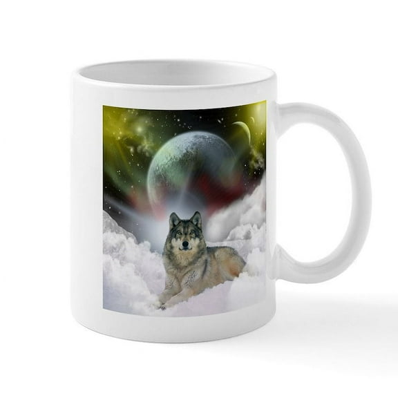 CafePress - Fantasy Wolf Mug - 11 oz Ceramic Mug - Novelty Coffee Tea Cup