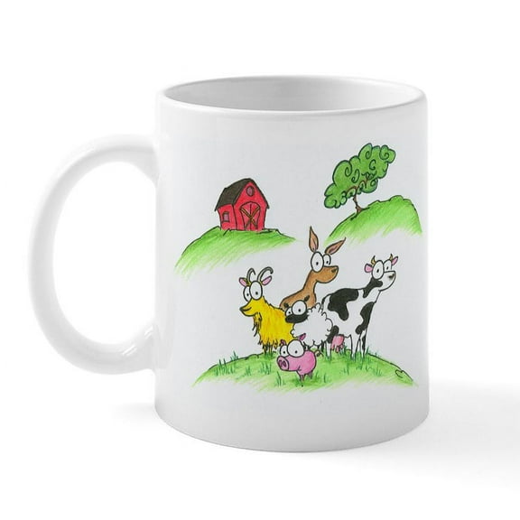 CafePress - Farm Animals Mug - 11 oz Ceramic Mug - Novelty Coffee Tea Cup