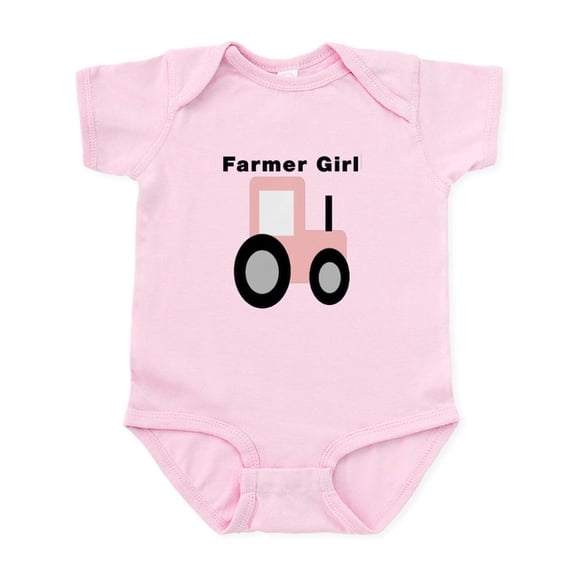 CafePress - Farmer Girl Pink Tractor Infant Bodysuit - Baby Light Bodysuit, Size Newborn - 24 Months