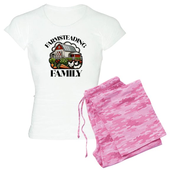 CafePress - Farmsteading Family - Women's Short Sleeve Print T-Shirt and Pants Light Cotton Pajama Set